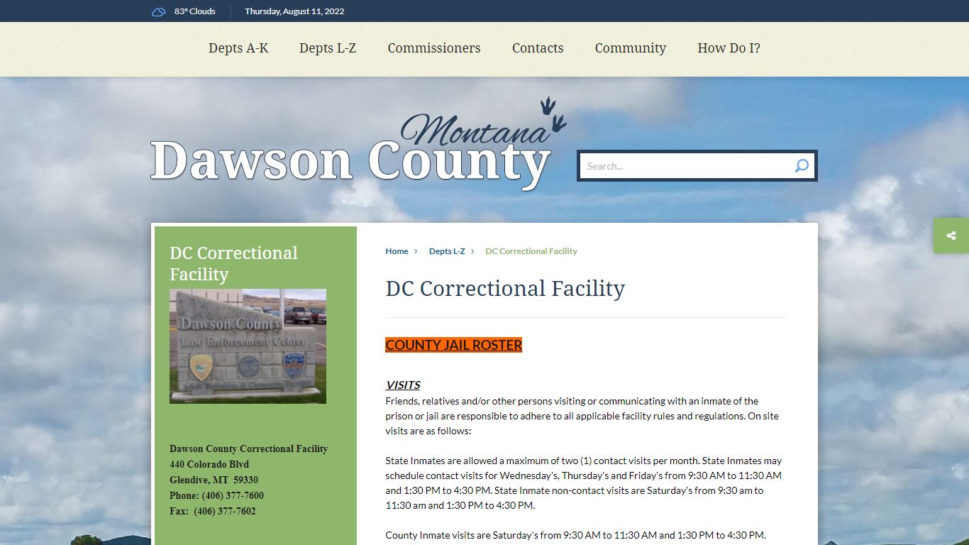 DC Correctional Facility - Dawson County, Montana